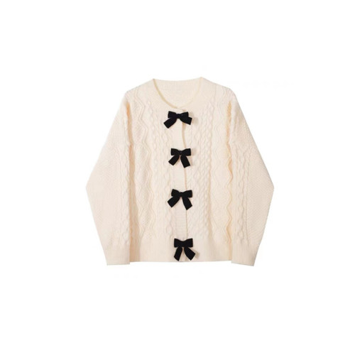 聖誕節穿搭過年戰袍紅色蝴蝶結毛衣外套女秋冬加厚慵懶風針織開衫 聖誕節穿搭過年戰袍紅色蝴蝶結毛衣外套女秋冬加厚慵懶風針織開衫