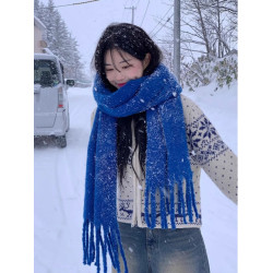 氛圍感白色拉鍊費爾島毛衣外套女秋冬加厚復古慵懶風立領針織開衫