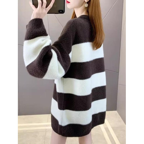 軟糯毛衣女冬加絨加厚秋冬2025新款寬松百搭中長款針織上衣打底衫 軟糯毛衣女冬加絨加厚秋冬2025新款寬松百搭中長款針織上衣打底衫