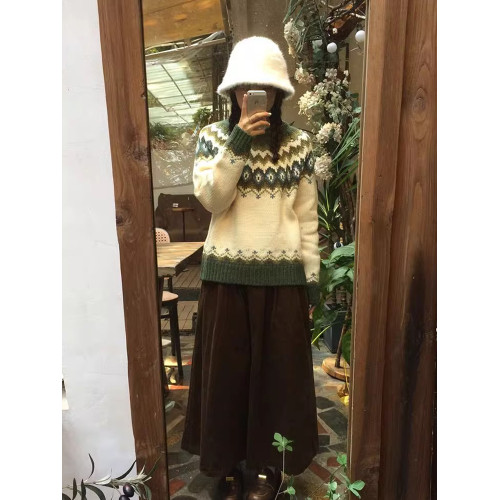 復古慵懶風費爾島毛衣女2025新款秋冬季高級感超好看內搭針織上衣 復古慵懶風費爾島毛衣女2025新款秋冬季高級感超好看內搭針織上衣