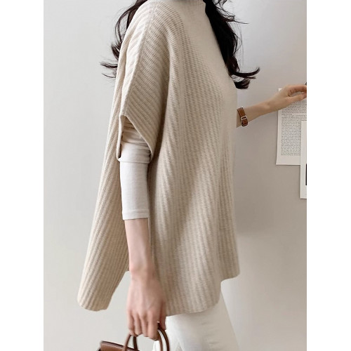 秋冬女裝韓版批新款髮蝙蝠袖寬松外搭針織衫輕熟鬭篷毛衣披風外套 秋冬女裝韓版批新款髮蝙蝠袖寬松外搭針織衫輕熟鬭篷毛衣披風外套