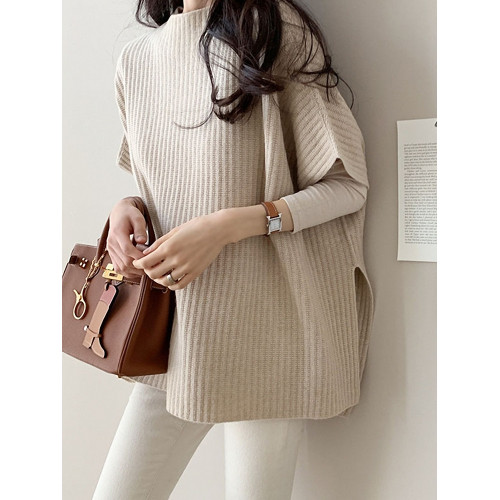 秋冬女裝韓版批新款髮蝙蝠袖寬松外搭針織衫輕熟鬭篷毛衣披風外套 秋冬女裝韓版批新款髮蝙蝠袖寬松外搭針織衫輕熟鬭篷毛衣披風外套