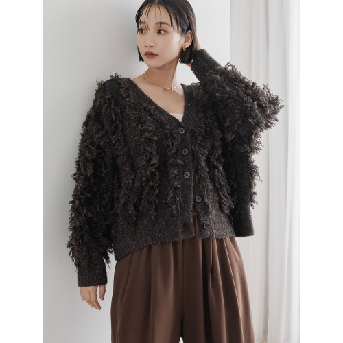 L 秋冬新款  2WAY 閃光流蘇開衫毛衣外套女