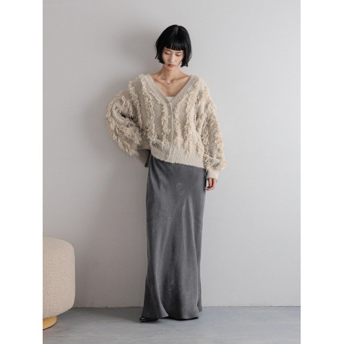 L 秋冬新款  2WAY 閃光流蘇開衫毛衣外套女