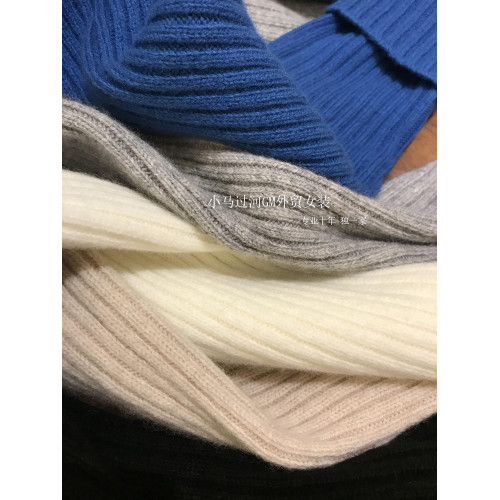 G級調性！穩穩的時髦感 100%純羊毛坑條高領打底針織毛衣女2025冬