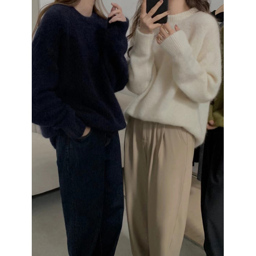 浣熊絨奶白色套頭毛衣女加厚保暖打底針織衫軟糯上衣秋冬2025新款 浣熊絨奶白色套頭毛衣女加厚保暖打底針織衫軟糯上衣秋冬2025新款