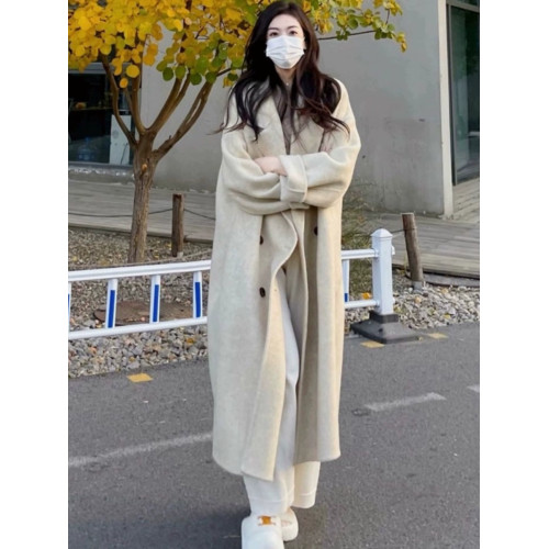 粉色呢子大衣女中長款韓版小個子2024秋冬新款寬松雙排釦毛呢外套 粉色呢子大衣女中長款韓版小個子2024秋冬新款寬松雙排釦毛呢外套