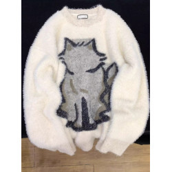 水貂絨套頭毛衣女秋冬冬季加厚寬松慵懶風小個子外穿高級感超好看