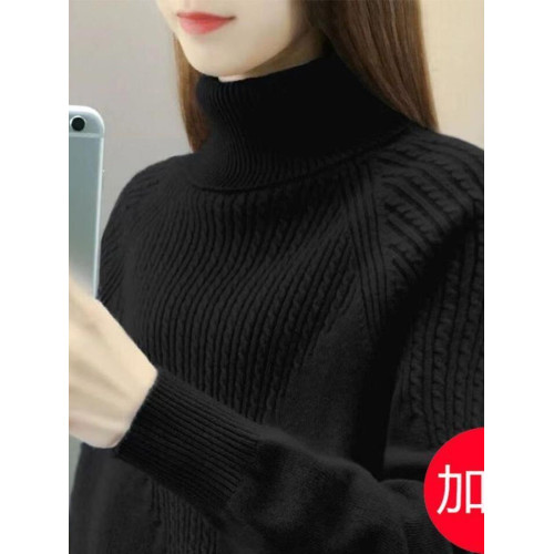 高領毛衣女新款韓版外穿百搭春秋套頭純色顯瘦長袖休閒針織打底衫