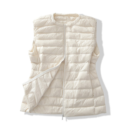 2025秋冬新款輕薄款無領羽絨馬甲女背心坎肩韓版短款保暖外套 2025秋冬新款輕薄款無領羽絨馬甲女背心坎肩韓版短款保暖外套