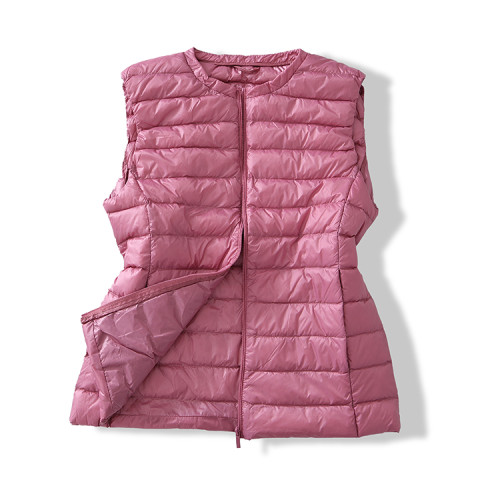 2025秋冬新款輕薄款無領羽絨馬甲女背心坎肩韓版短款保暖外套 2025秋冬新款輕薄款無領羽絨馬甲女背心坎肩韓版短款保暖外套