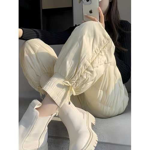 羽絨褲女冬季外穿2024新款時尚高腰寬松顯瘦防風防寒保暖休閒棉褲 羽絨褲女冬季外穿2024新款時尚高腰寬松顯瘦防風防寒保暖休閒棉褲