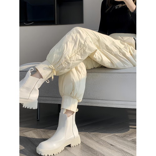 羽絨褲女冬季外穿2024新款時尚高腰寬松顯瘦防風防寒保暖休閒棉褲 羽絨褲女冬季外穿2024新款時尚高腰寬松顯瘦防風防寒保暖休閒棉褲