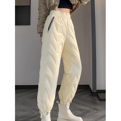 羽絨褲女冬季外穿2024新款時尚高腰寬松顯瘦防風防寒保暖休閒棉褲 羽絨褲女冬季外穿2024新款時尚高腰寬松顯瘦防風防寒保暖休閒棉褲