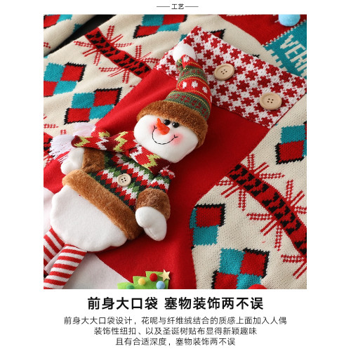聖誕節新年紅色喜慶雪人毛衣女秋冬拜年服小個子中長款加厚連衣裙