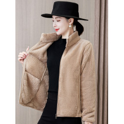 珊瑚絨外套女2025春秋新款連帽抓絨衣加厚保暖毛絨外套搖粒絨上衣