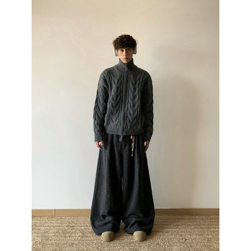 白菜coke美式純色麻花開衫毛衣男女冬季慵懶風上衣設計感針織外套 白菜coke美式純色麻花開衫毛衣男女冬季慵懶風上衣設計感針織外套