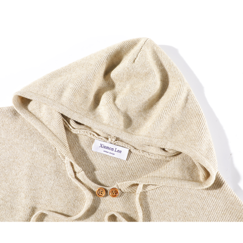 XinmonLee慵懶風連帽寬松毛衣軟糯套頭休閒寬松氣質簡約百搭帽衫