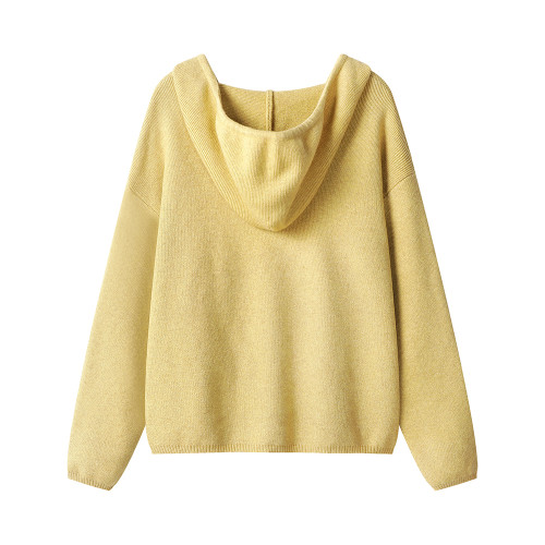 XinmonLee慵懶風連帽寬松毛衣軟糯套頭休閒寬松氣質簡約百搭帽衫