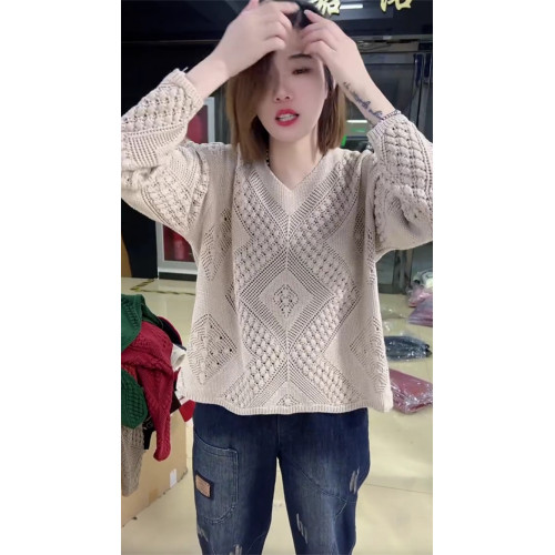 品質毛衣新款2025洋氣時尚韓版小衆鏤空高級感長袖針織衫打底衫潮