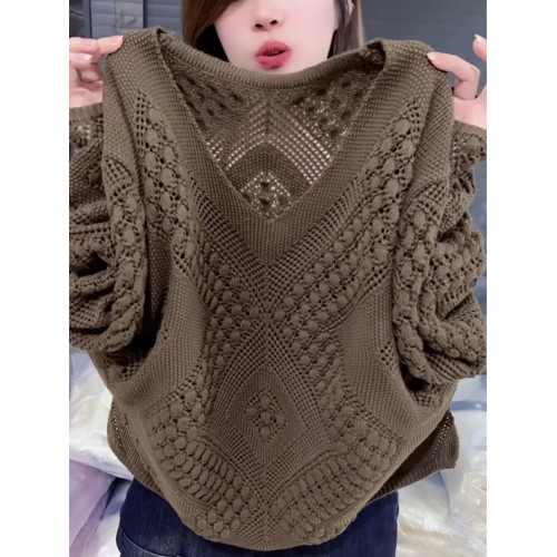 品質毛衣新款2025洋氣時尚韓版小衆鏤空高級感長袖針織衫打底衫潮