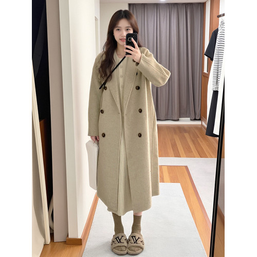 黑色毛呢外套女小個子2024新款秋冬季赫本風高級感厚羊毛呢子大衣 黑色毛呢外套女小個子2024新款秋冬季赫本風高級感厚羊毛呢子大衣