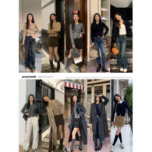 pusumede 頭號甜心 復古圓領麻花毛衣開衫外套女氣質針織衫上衣