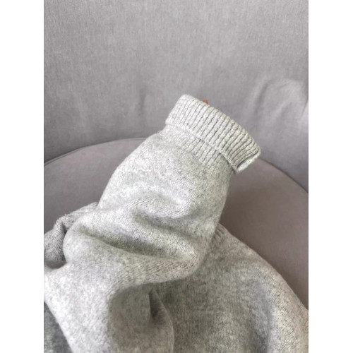 美式復古字母提花灰色毛衣女秋冬寬松外穿慵懶風圓領軟糯針織上衣