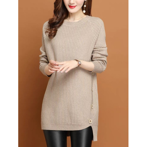 秋裝女士中長款毛衣爆款2025年新款女裝潮春秋針織打底衫內搭秋冬