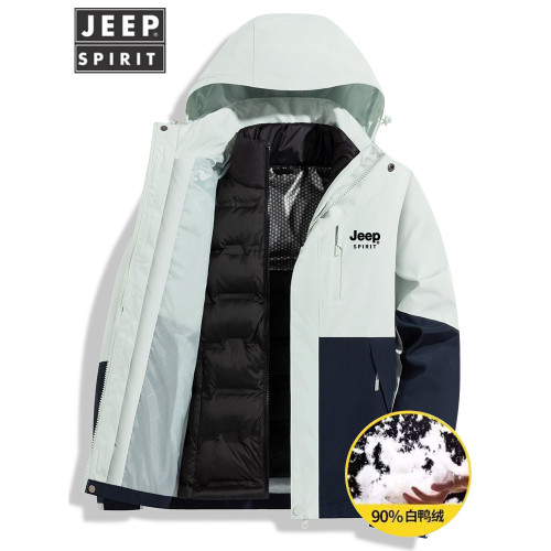 JEEP沖鋒衣羽絨服三合一男女款冬季外套2025新款防風暴雨級登山服 JEEP沖鋒衣羽絨服三合一男女款冬季外套2025新款防風暴雨級登山服