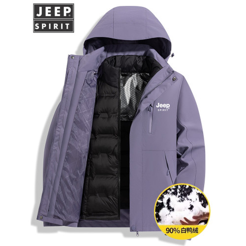 JEEP沖鋒衣羽絨服三合一男女款冬季外套2025新款防風暴雨級登山服 JEEP沖鋒衣羽絨服三合一男女款冬季外套2025新款防風暴雨級登山服