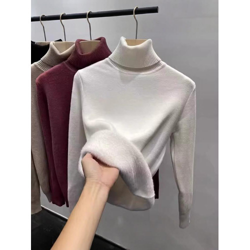 東北哈爾濱雪鄕一體絨高領加絨加厚毛衣女秋冬內搭針織保暖打底衫 東北哈爾濱雪鄕一體絨高領加絨加厚毛衣女秋冬內搭針織保暖打底衫