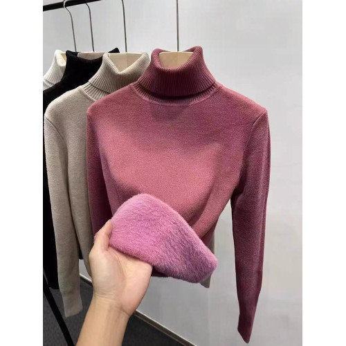 東北哈爾濱雪鄕一體絨高領加絨加厚毛衣女秋冬內搭針織保暖打底衫 東北哈爾濱雪鄕一體絨高領加絨加厚毛衣女秋冬內搭針織保暖打底衫