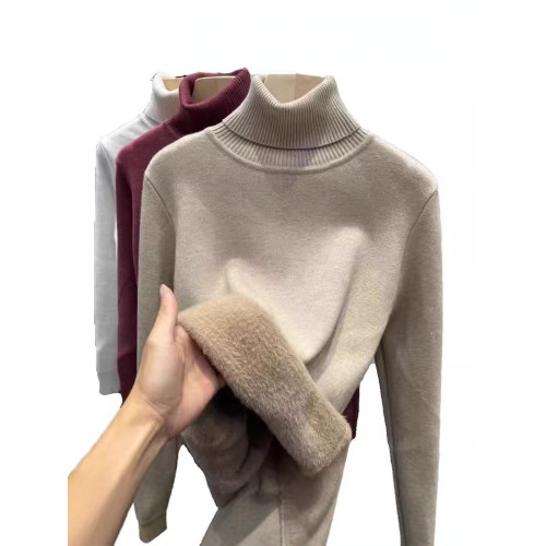 東北哈爾濱雪鄕一體絨高領加絨加厚毛衣女秋冬內搭針織保暖打底衫 東北哈爾濱雪鄕一體絨高領加絨加厚毛衣女秋冬內搭針織保暖打底衫