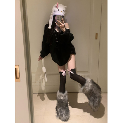 露背v領蝴蝶結黑色毛衣女春冬新款韓系慵懶風獨特漂亮黑色針織衫 露背v領蝴蝶結黑色毛衣女春冬新款韓系慵懶風獨特漂亮黑色針織衫