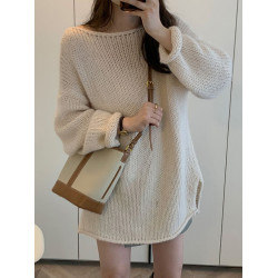 毛衣設計感女小衆溫柔穿搭秋冬2025新款寬松高級感韓系慵懶針織衫