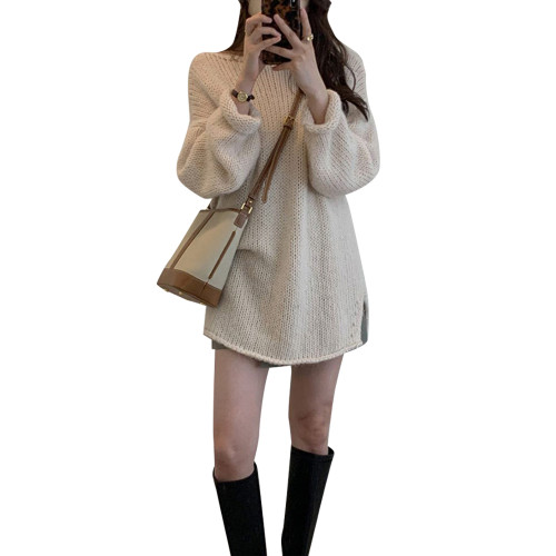 毛衣設計感女小衆溫柔穿搭秋冬2025新款寬松高級感韓系慵懶針織衫 毛衣設計感女小衆溫柔穿搭秋冬2025新款寬松高級感韓系慵懶針織衫