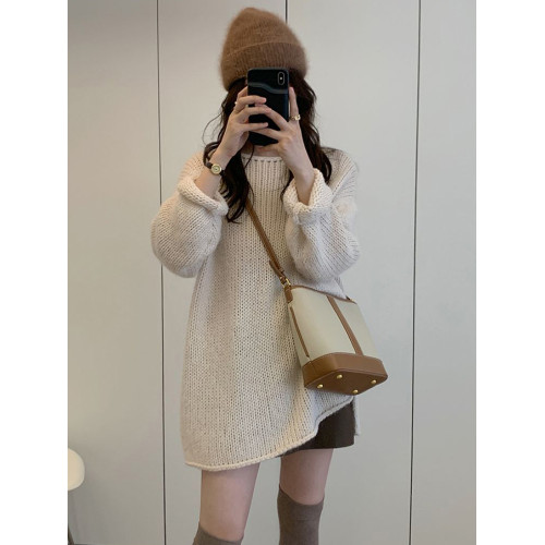 毛衣設計感女小衆溫柔穿搭秋冬2025新款寬松高級感韓系慵懶針織衫 毛衣設計感女小衆溫柔穿搭秋冬2025新款寬松高級感韓系慵懶針織衫