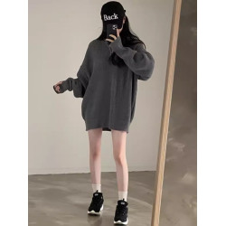 半拉鍊正肩針織毛衣女秋季大碼胖mm打底衫中長款搭配鯊魚褲的上衣