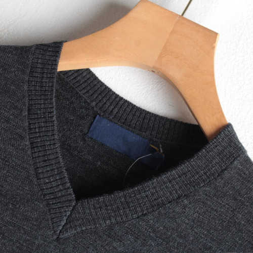 妞妞外單秋冬款男裝V領羊毛長袖簡約舒適套頭針織衫2188