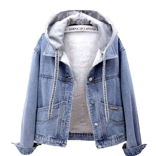 加絨加厚牛仔外套女短款2025秋冬季新款連帽寬松韓版棉服保暖上衣 加絨加厚牛仔外套女短款2025秋冬季新款連帽寬松韓版棉服保暖上衣