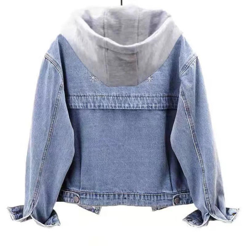 加絨加厚牛仔外套女短款2025秋冬季新款連帽寬松韓版棉服保暖上衣 加絨加厚牛仔外套女短款2025秋冬季新款連帽寬松韓版棉服保暖上衣