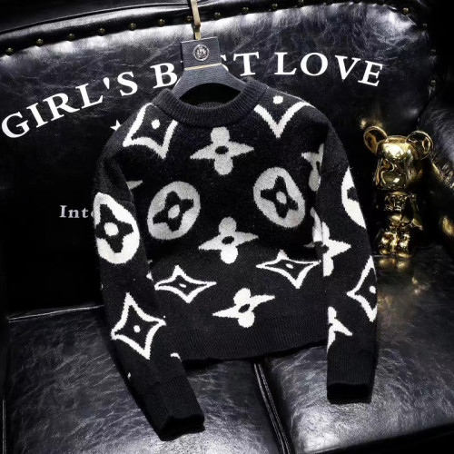 圓領衛衣男寬松提花2025美式潮牌情侶外衣秋冬保暖撞色打底衫上衣