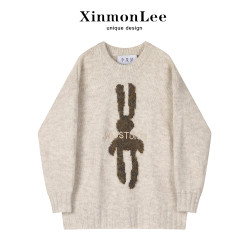 XinmonLee高級感軟糯針織毛衣女2025春秋冬季寬松復古慵懶風上衣