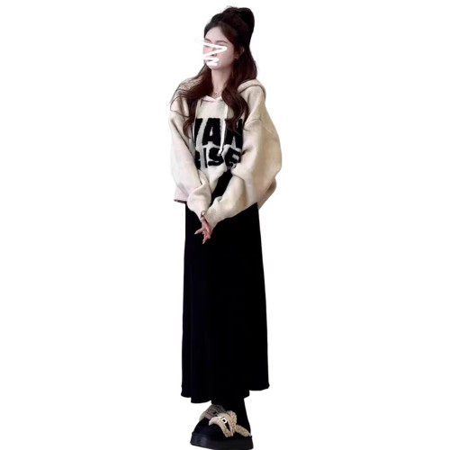 法式灰色毛衣套裝連衣裙子女深秋初冬季2024新款溫柔系穿搭一整套