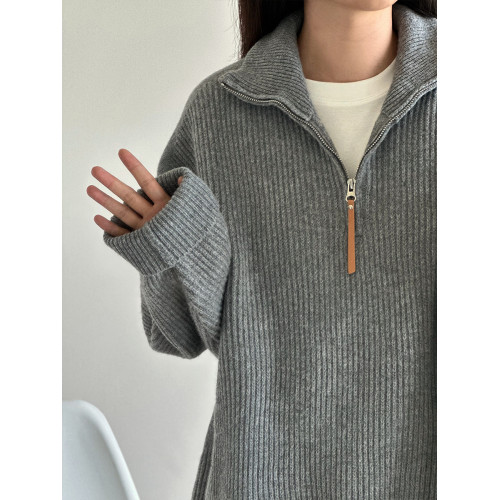9TH半拉鍊羊毛針織衫 毛衣冬季保暖日系復古套頭寬松秋冬上衣開衫