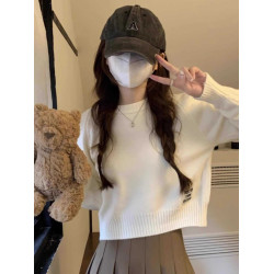 秋冬季短款小個子內搭毛衣女加厚寬松時尚新款百搭針織打底衫上衣