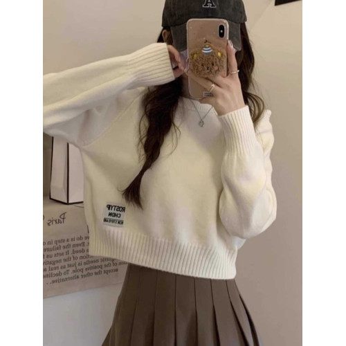 秋冬季短款小個子內搭毛衣女加厚寬松時尚新款百搭針織打底衫上衣