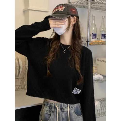 秋冬季短款小個子內搭毛衣女加厚寬松時尚新款百搭針織打底衫上衣