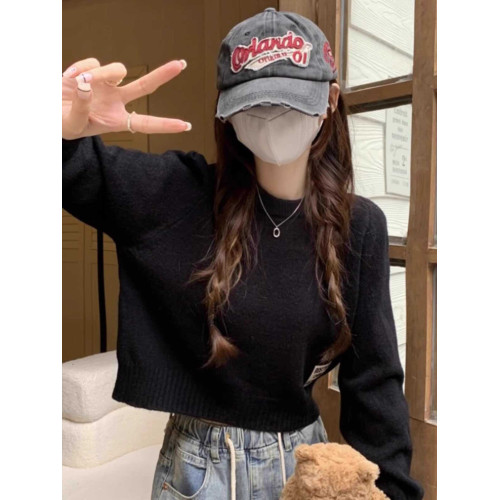 秋冬季短款小個子內搭毛衣女加厚寬松時尚新款百搭針織打底衫上衣